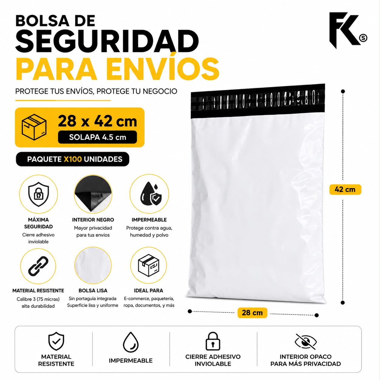 Bolsa de Seguridad 28*42 100 unidades